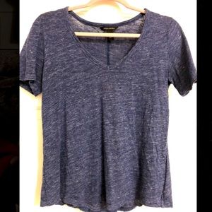 Banana Republic Blue Linen V-Neck Shirt, Small
